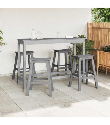 vidaXL Garden Bar Set 4 pcs Light Grey HDPE