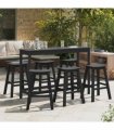 vidaXL Garden Bar Set 6 pcs Black HDPE