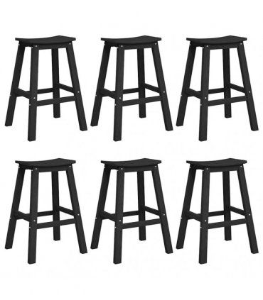 vidaXL Garden Bar Set 6 pcs Black HDPE