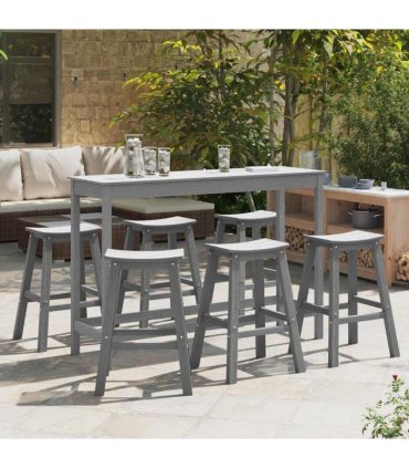 vidaXL Garden Bar Set 6 pcs Light Grey HDPE