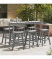 vidaXL Garden Bar Set 6 pcs Light Grey HDPE