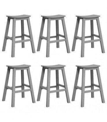 vidaXL Garden Bar Set 6 pcs Light Grey HDPE