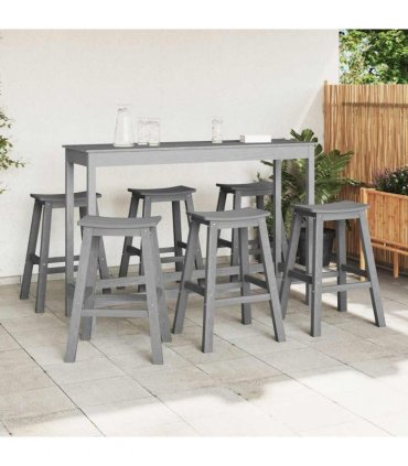 vidaXL Garden Bar Set 6 pcs Light Grey HDPE