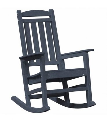 vidaXL Rocking Chair 3 pcs Navy Polyethylene