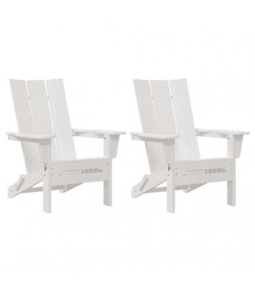 vidaXL Garden Chair 2 pcs White Polyethylene