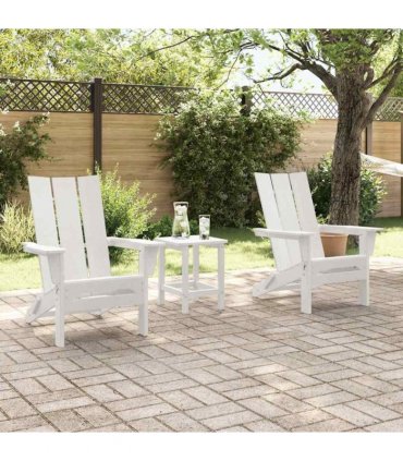 vidaXL Garden Chair 2 pcs White Polyethylene