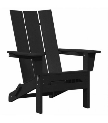 vidaXL Garden Chair 2 pcs Black Polyethylene