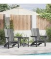 vidaXL Garden Chair 2 pcs Light Grey Polyethylene