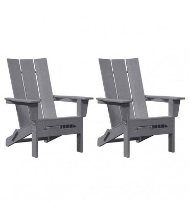 vidaXL Garden Chair 2 pcs Light Grey Polyethylene