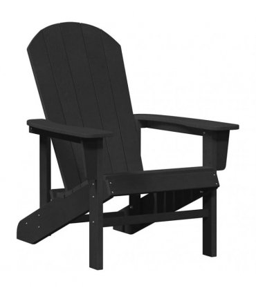 vidaXL Garden Chair 2 pcs Black Polyethylene