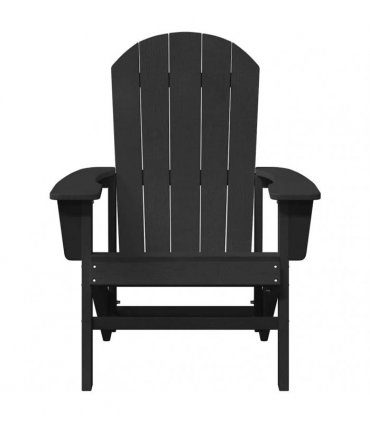 vidaXL Garden Chair 2 pcs Black Polyethylene