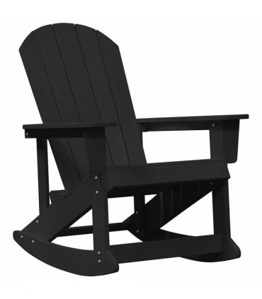 vidaXL Adirondack Rocking Chairs 2 pcs 2-Seaters Black HDPE