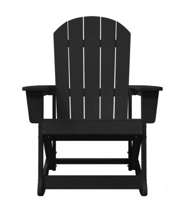 vidaXL Adirondack Rocking Chairs 2 pcs 2-Seaters Black HDPE