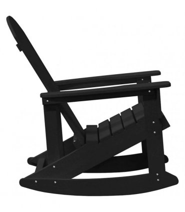 vidaXL Adirondack Rocking Chairs 2 pcs 2-Seaters Black HDPE