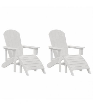 vidaXL Garden Chair 2 pcs White Polyethylene