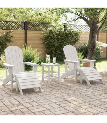 vidaXL Garden Chair 2 pcs White Polyethylene