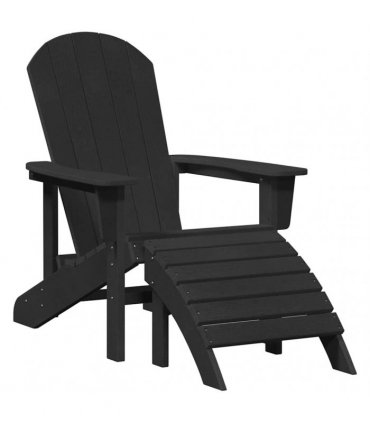 vidaXL Garden Chair 2 pcs Black Polyethylene