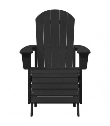 vidaXL Garden Chair 2 pcs Black Polyethylene
