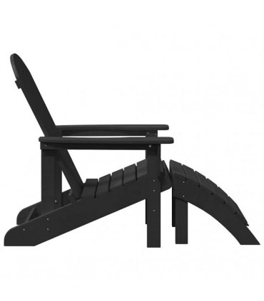 vidaXL Garden Chair 2 pcs Black Polyethylene
