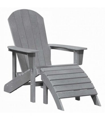 vidaXL Garden Chair 2 pcs Light Grey Polyethylene