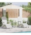 vidaXL Garden Chair 3 pcs White Polyethylene