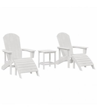 vidaXL Garden Chair 3 pcs White Polyethylene