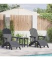 vidaXL Garden Chair 3 pcs Light Grey Polyethylene