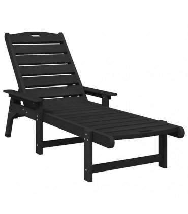 vidaXL Sun Lounger 2 pcs Polyethylene Black