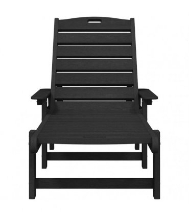 vidaXL Sun Lounger 2 pcs Polyethylene Black