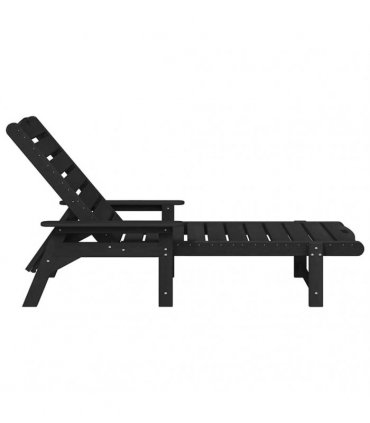 vidaXL Sun Lounger 2 pcs Polyethylene Black