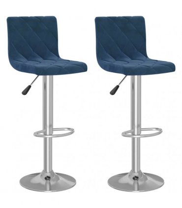 vidaXL Bar Stools 2 pcs Blue Velvet