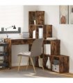 vidaXL Corner Desk Smoked Oak 101.5 x 149.5 x 149.5 cm Engineered Wood