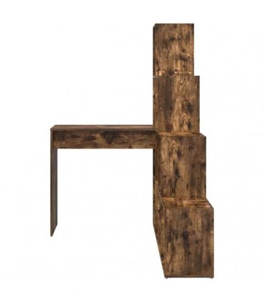 vidaXL Corner Desk Smoked Oak 101.5 x 149.5 x 149.5 cm Engineered Wood