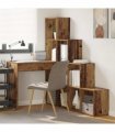 vidaXL Corner Desk Old Wood 101.5 x 149.5 x 149.5 cm Engineered Wood