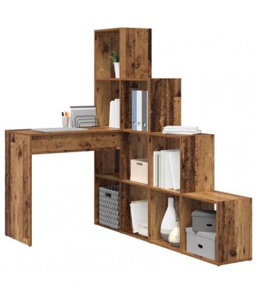 vidaXL Corner Desk Old Wood 101.5 x 149.5 x 149.5 cm Engineered Wood