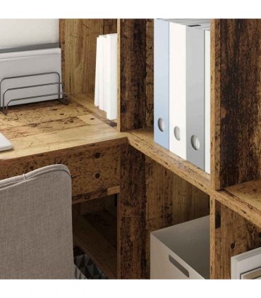 vidaXL Corner Desk Old Wood 101.5 x 149.5 x 149.5 cm Engineered Wood