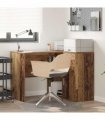 vidaXL Corner Desk with Drawer with Shelf Old Wood 102 x 88 x 75 cm