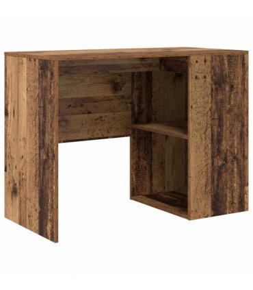 vidaXL Corner Desk with Drawer with Shelf Old Wood 102 x 88 x 75 cm