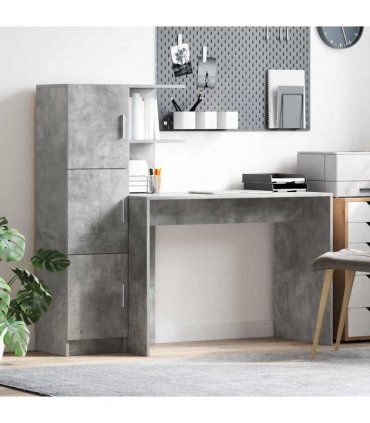 vidaXL Desk Concrete Grey 133.5 x 50 x 124 cm 2 pcs