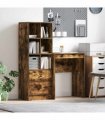 vidaXL Desk Smoked Oak 105.5 x 34 x 127 cm 2 pcs