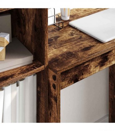 vidaXL Desk Smoked Oak 105.5 x 34 x 127 cm 2 pcs