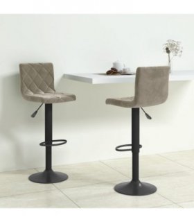 vidaXL Bar Stools 2 pcs Light Grey Velvet