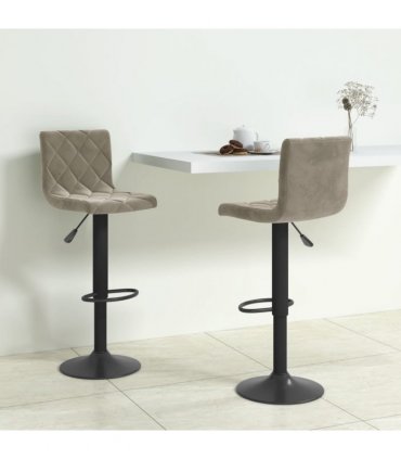 vidaXL Bar Stools 2 pcs Light Grey Velvet