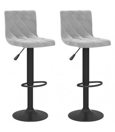 vidaXL Bar Stools 2 pcs Light Grey Velvet