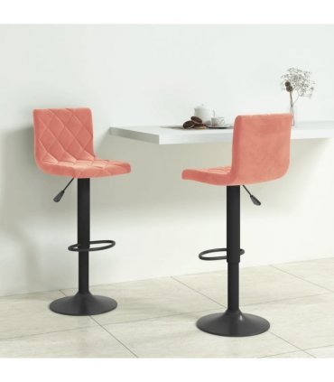 vidaXL Bar Stools 2 pcs Pink Velvet