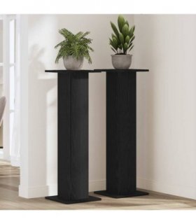 vidaXL Plant Stand 2 pcs Black Oak 30 x 30 x 95 cm Engineered wood
