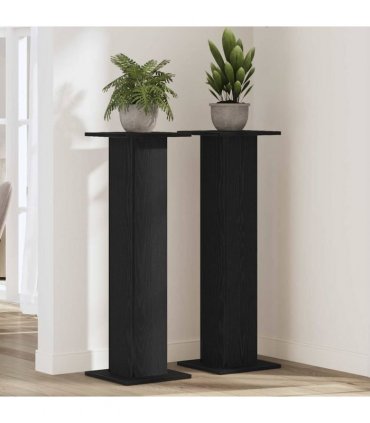 vidaXL Plant Stand 2 pcs Black Oak 30 x 30 x 95 cm Engineered wood