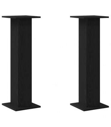 vidaXL Plant Stand 2 pcs Black Oak 30 x 30 x 95 cm Engineered wood