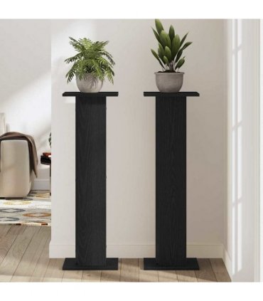 vidaXL Plant Stand 2 pcs Black Oak 30 x 30 x 95 cm Engineered wood
