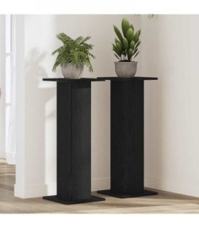 vidaXL Plant Stand 2 pcs Black Oak 30 x 30 x 80 cm Engineered wood